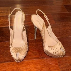 Sergio Rossi crystal peep toe platforms
